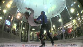 preview picture of video 'First flight at indoor skydiving iFly Seattle'