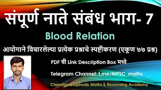 Complete Blood Relation For MPSC Part - 7 (नातेसंबंध भाग 7) 2020
