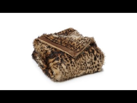 A by Adrienne Landau Leopard Faux Fur Throw