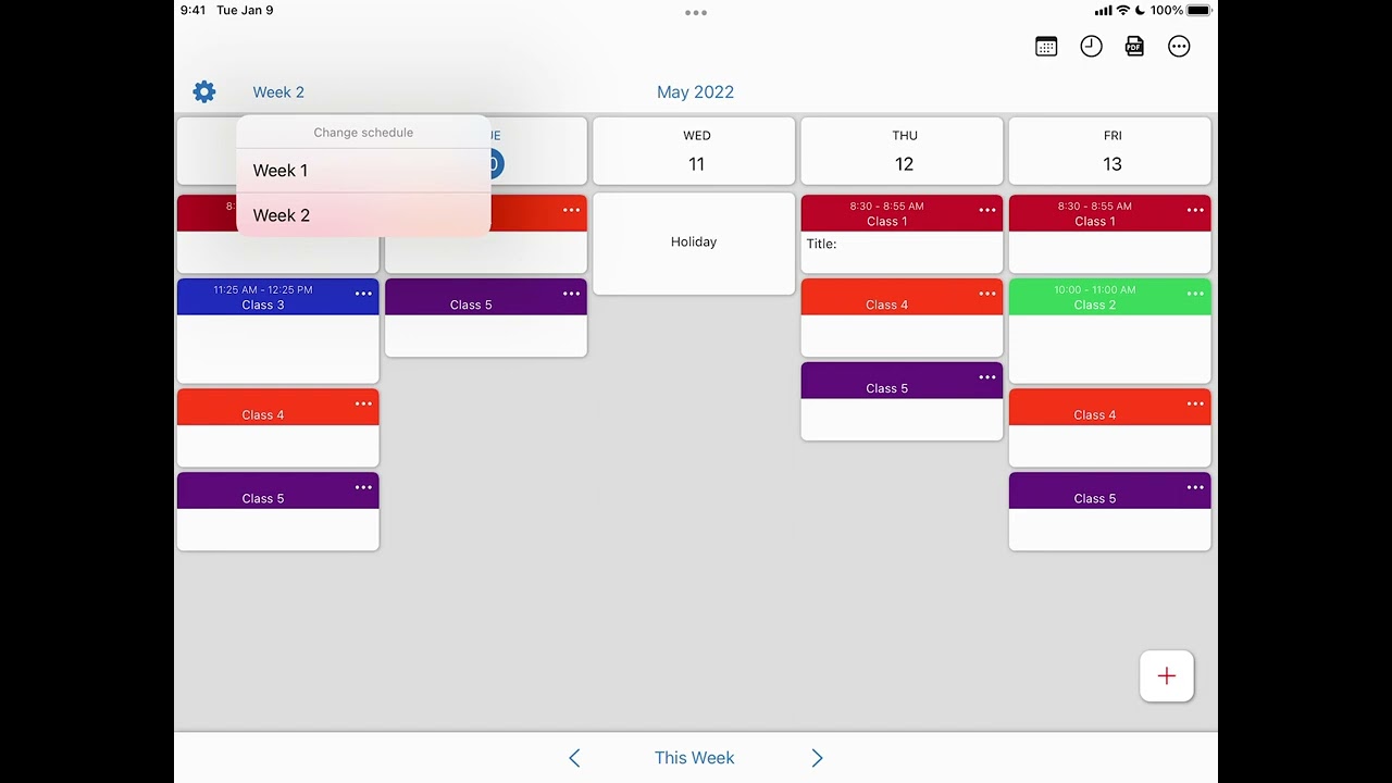 2 Week Schedule Tutorial