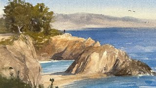 How to Paint this Coastal Scene in Watercolor - Step by step