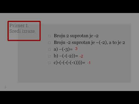 6. razred - Suprotni brojevi i apsolutna vrednost vežba
