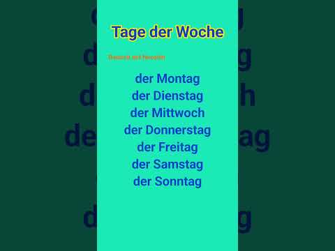 روزهای هفته🇩🇪برای تلفظ درست و اصولی ویدیو حروف الفبا رو حتما ببین❗ #زبان_آلمانی #آلمانی_به_فارسی