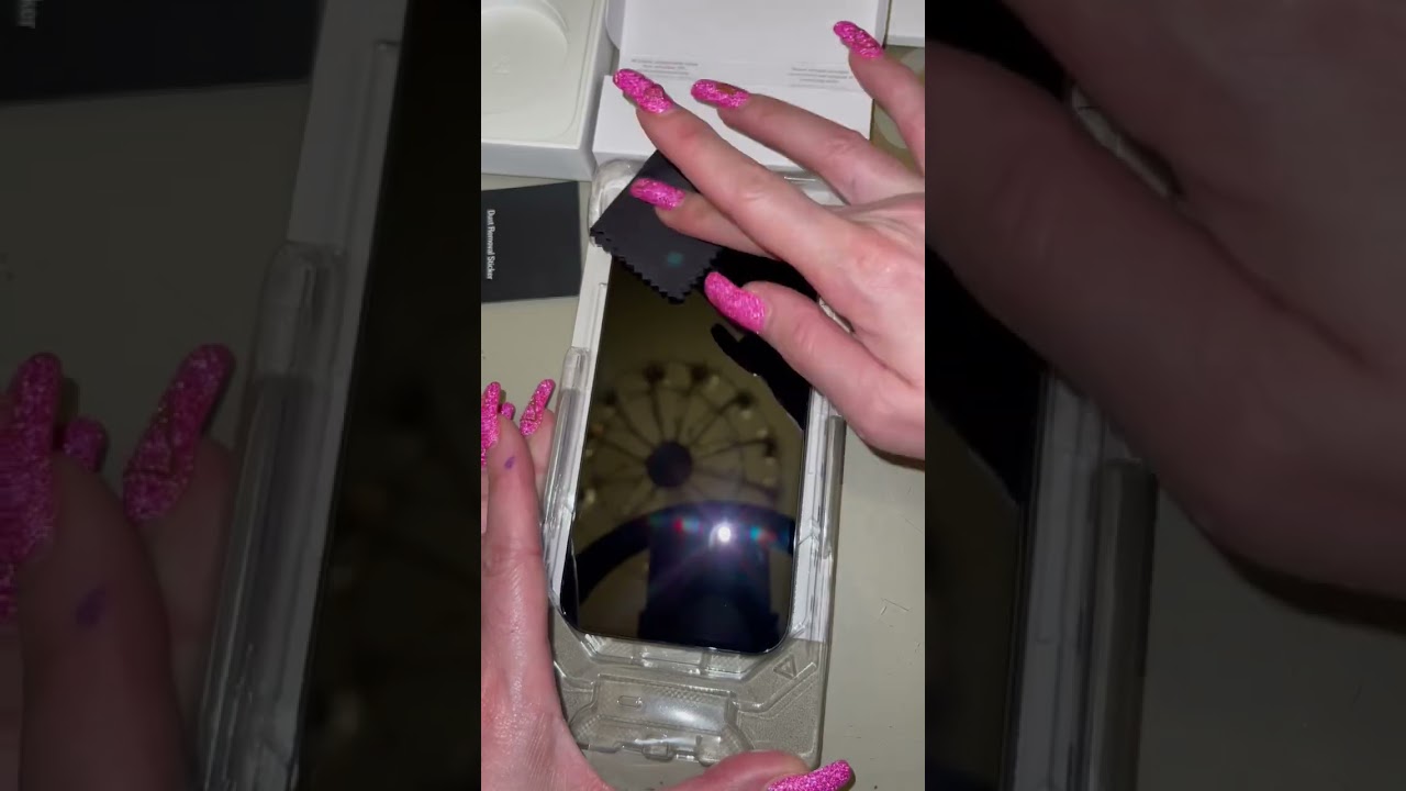 Déballage + mise en place vitre de protection coque IPhone 14 pro max ASMR ✨