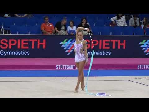 Viktoria BOGDANOVA (EST) ribbon - 2015 Stuttgart worlds Qualifs