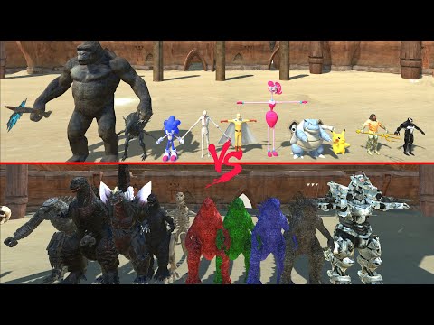 TEAM KING KONG VS TEAM GODZILLA AT THE ARENA - Animal Revolt Battle Simulator