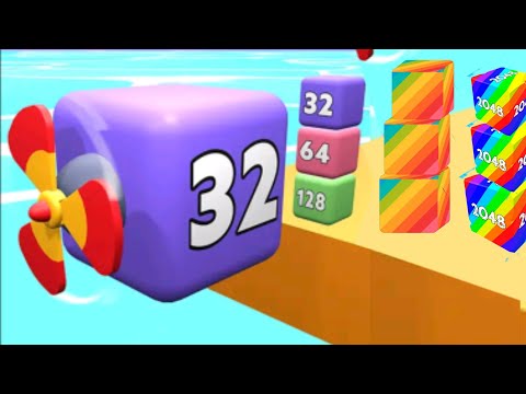 Satisfying Mobile Game/ Jelly Run 2048 vs merge jump 2048 - 2048 jelly Gameplay New Update All Level