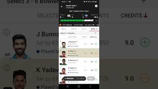 TATA IPL GL team DC vs Mi free  grand league team