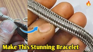 DIY Silver Bracelet | Bold Braided Cuff Design | Jewelry Making Tutorial