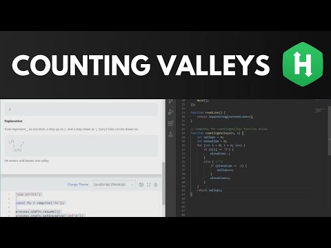 Hackerrank Counting Valleys Solution Walkthrough Javascript