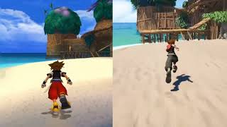 How much faster Sora runs by KH3 compared to KH1? (with side by side) - Kingdom Hearts