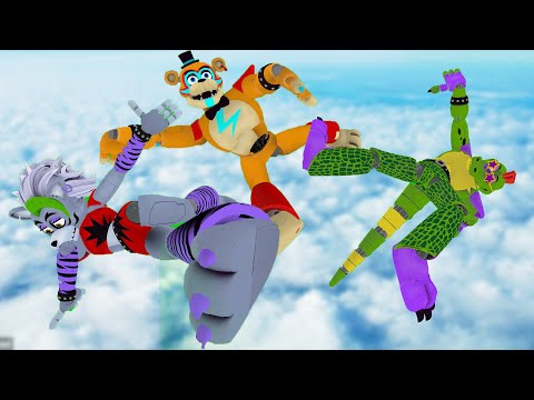 FNAF Security Breach SB Ragdolls Jumps & Falls - (Garry's Mod Sandbox GMOD)
