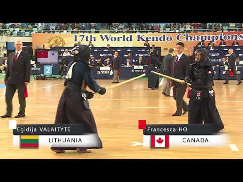 17th World Kendo Championships 5ch E.VALAITYTE(LUT) vs F.HO(CAN)
