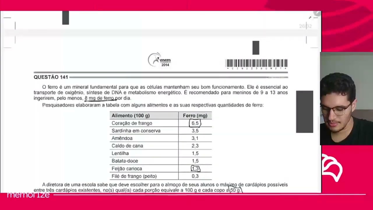 Resolução em Vídeo — Questão 141 ENEM 2014 PPL