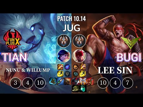FPX Tian Nunu & Willump vs V3 Bugi Lee Sin Jungle - KR Patch 10.14
