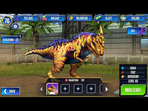 RAJASTEGA MAX LEVEL 40 - Jurassic World The Game - (iOS, Android) Gameplay HD
