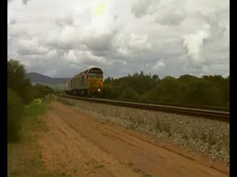 QR National freight train about to stop at Coonamia, Auistralia,