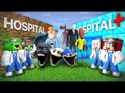 Mikey Family POOR vs JJ Family RICH Mob Hospital Battle in Minecraft (Maizen)