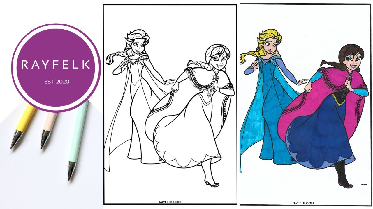 Frozen Coloring Page on Ipad | Disney Princess Coloring Page | Rayfelk Printable Coloring Pages
