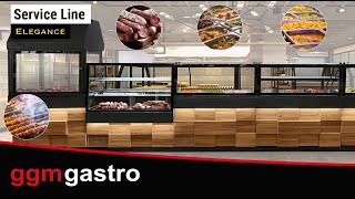 Vitrine chauffante TORONTO – 800 mm – façade en bois – pour 2 × GN 1/1 – plan de travail en granit noir
