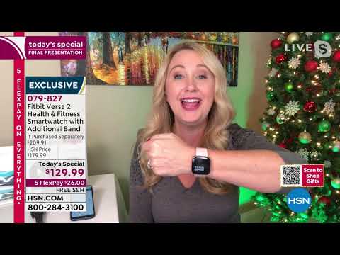 Fitbit Versa 2 Health   Fitness Mist Smartwatch with Sma...