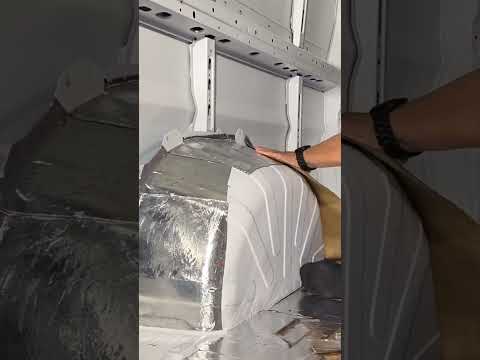 Installing sound deadening and insulation to the van #vanbuild #vanlife #insulation #hushmat #newvan