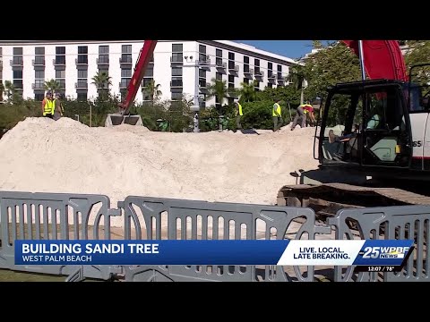 Sandi the Sand Tree starting to take shape on West Palm Beach waterfront