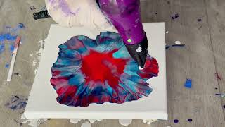 EXPERIMENTING with new DOUBLE Bloom using Dutch blowout | Simple and Easy technique for fluid art❤️