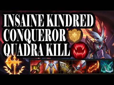 Kindred Quadra Kill with Conqueror Build INSANE Bait by Lucian