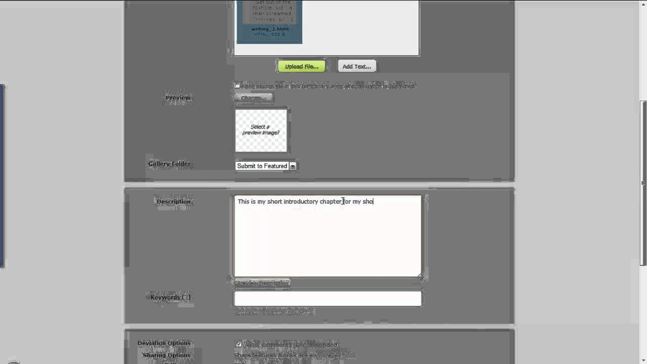 DeviantArt Text Uploading Tutorial
