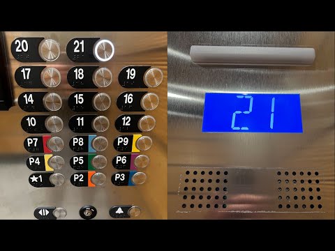 Amazing 500 FPM Otis Gen2 Elevators at the Advanced Auto Parts LLC Tower North Hills in Raleigh, NC