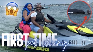 OUR FIRST TIME JET SKIING 😝 WE WRECKED OUR JET SKI |MIAMI BAECATION VLOG