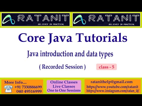 Core Java Tutorials Java Introduction And Data Types By Mr Ratan Class 5