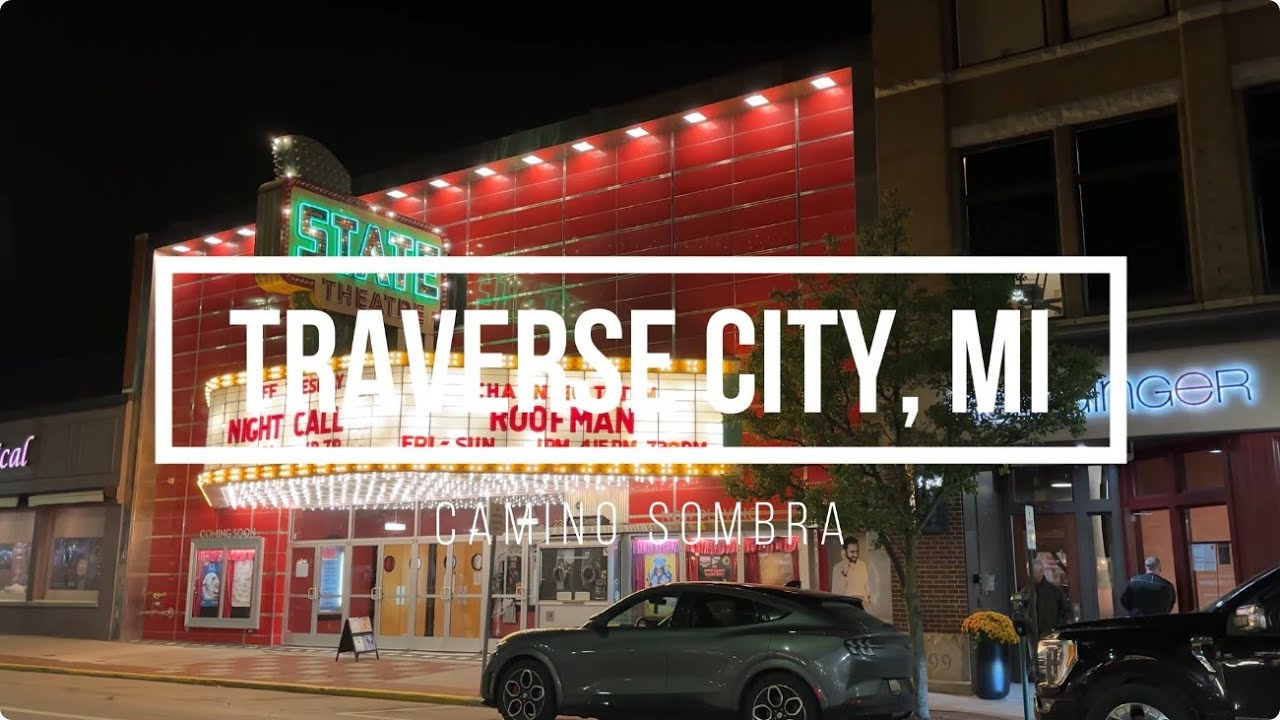 Immersive street-level walking tour through Traverse City, MI, United States, showcasing authentic urban landscapes, local architecture, and the vibrant atmosphere of the city's neighborhoods