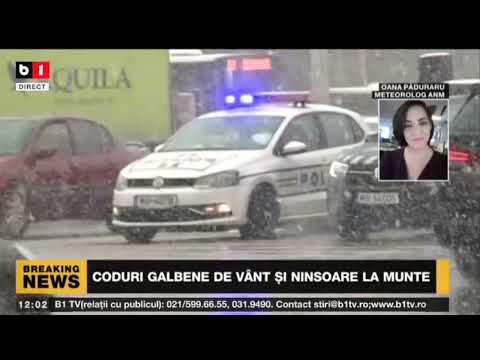 CODURI GALBENE DE VÂNT ȘI NINSOARE LA MUNTE_Stiri B1_2 ian 2022