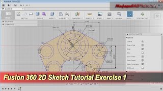 Fusion 360 2D Sketch Drawing | Practice Tutorial | Exercise 1