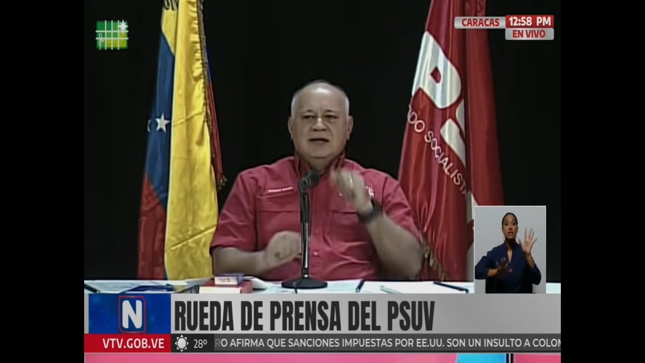 Diosdado Cabello, rueda de prensa del PSUV, 6 noviembre 2025