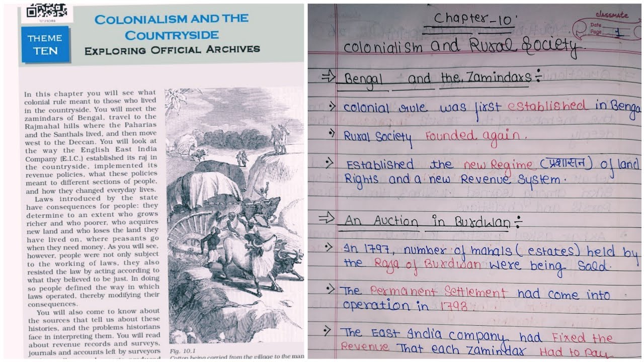 Class 12 History Chapter 10 ( part-1) Colonialism and the Countryside: Exploring Official Archives