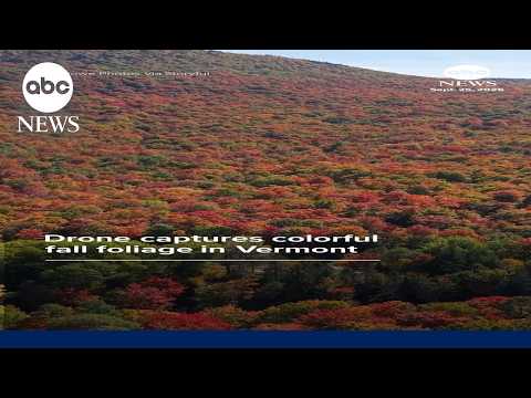 Drone captures colorful fall foliage in Vermont