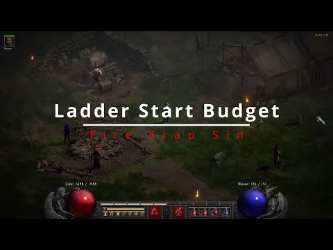 D2R PTR Ladder Start Budget Fire Trap Sin - Cheapest Build Ever!