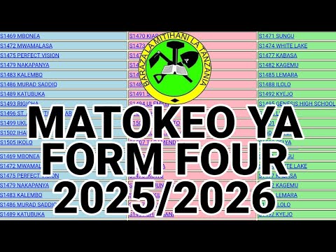 🔴NECTA CSEE 2025/2026 FORM FOUR RESULTS...