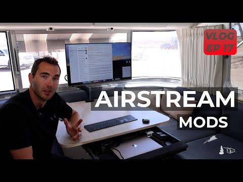 Airstream Mods | Mobile Office Setup, Broken Deadbolt, Shoe Storage | VLOG