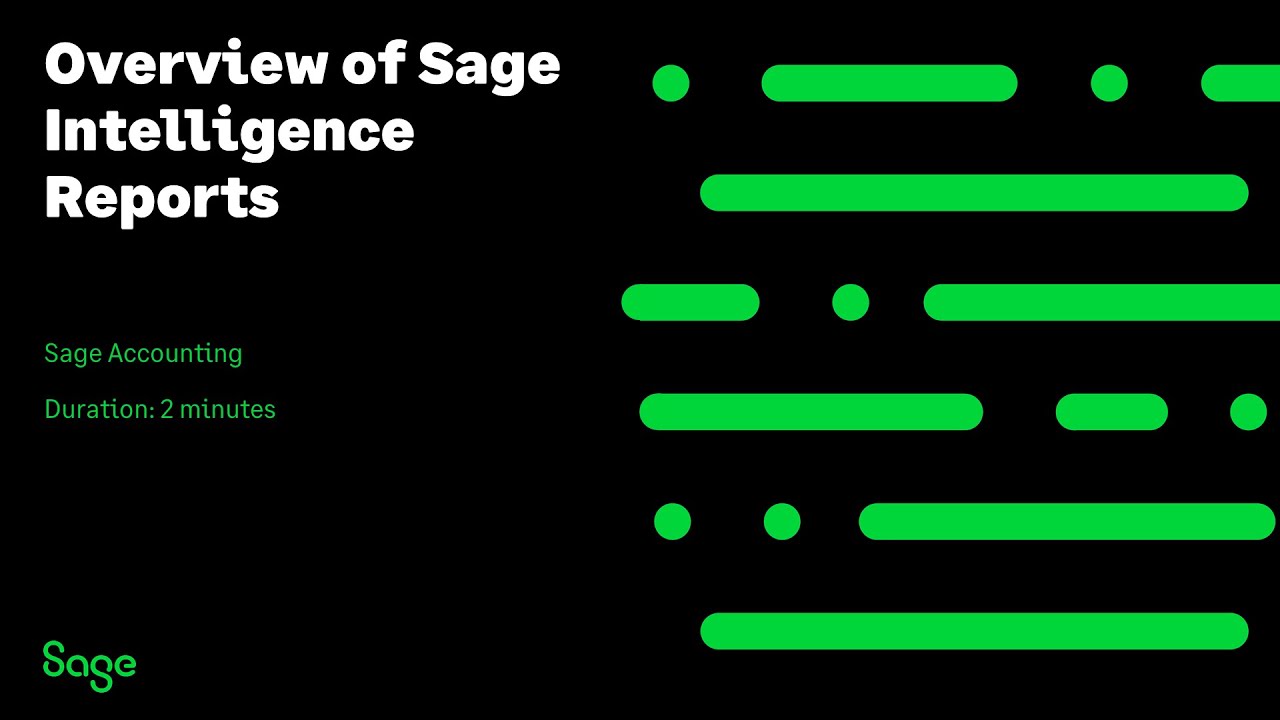 Sage Accounting - Overview of Sage Intelligence Reports (Canada)