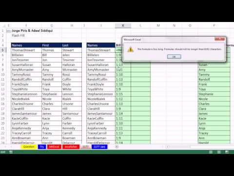 Highline Excel 2013 Class Video 29 Flash Fill Extract Combine Insert Reverse Data 25 Example