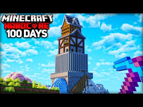 I Survived 100 Days Building the ULTIMATE Tower Base in Minecraft Hardcore