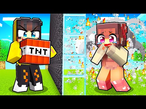 Minecraft ÖLÜMCÜL Yapı Kapışmasında KIZ ARKADAŞIMI Trolledim! (ağladı 😭)