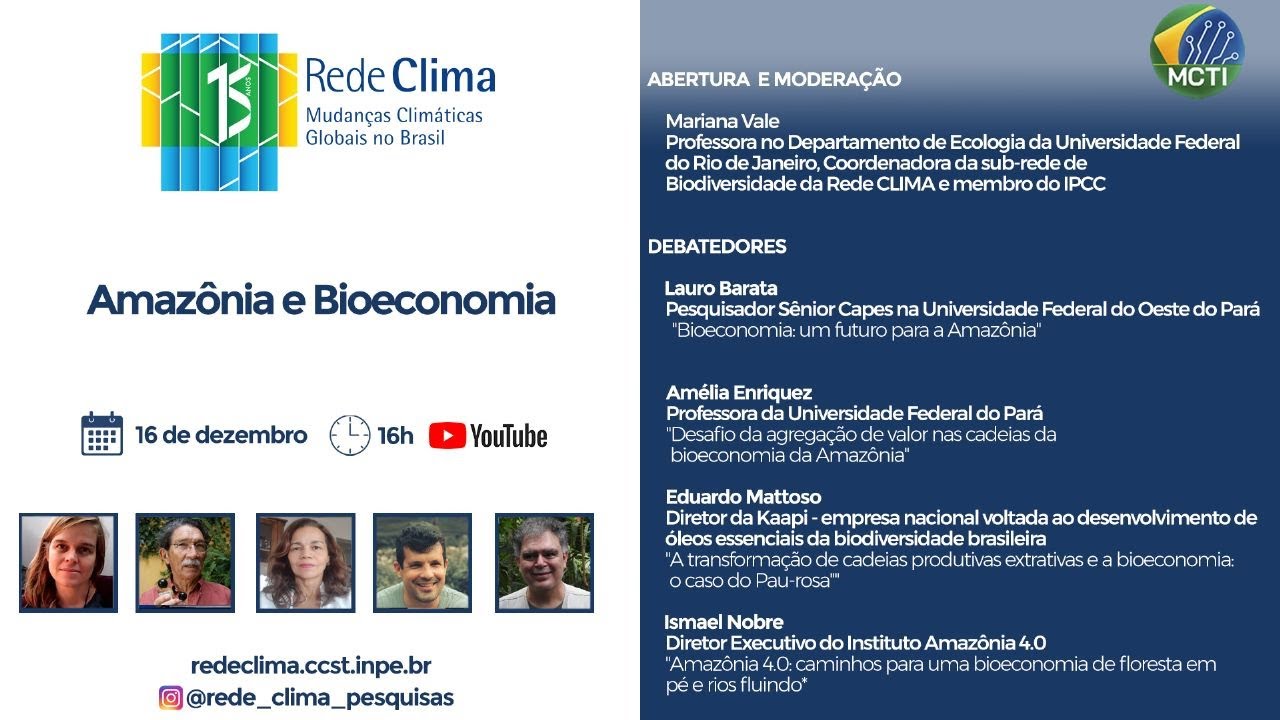 Webinário Rede Clima - Amazônia e Bioeconomia