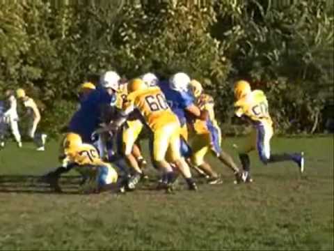 Fryer tackles running back & celebrates with Prong (Milton vs White Oaks)