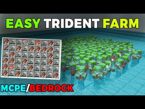 EASIEST 1.20 TRIDENT FARM TUTORIAL in Minecraft | MCPE and Bedrock