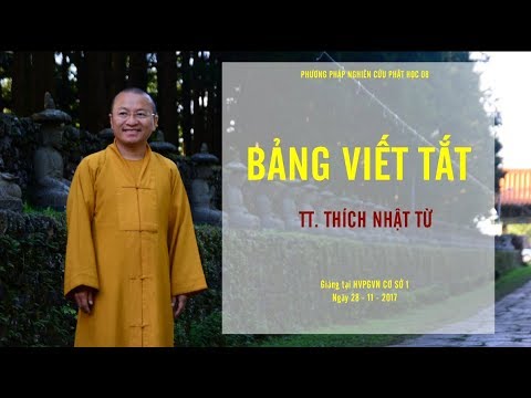 PPNCPH 08: Bảng viết tắt - TT. Thích Nhật Từ